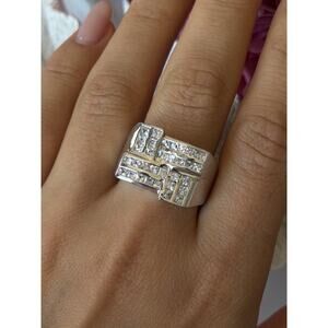 Elegant Design 925 Sterling Silver Beryl Ring Size 10